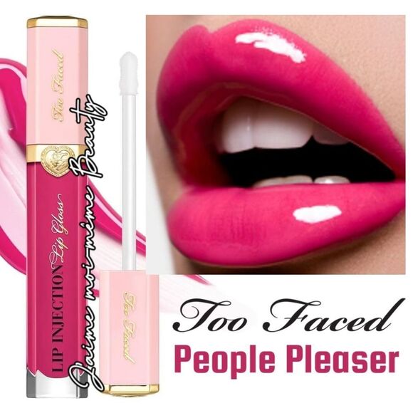 Too Faced Lip Injection Plumping Lip Gloss in People Pleaser (Hot Fuscia Pink) - Picture 1 of 16